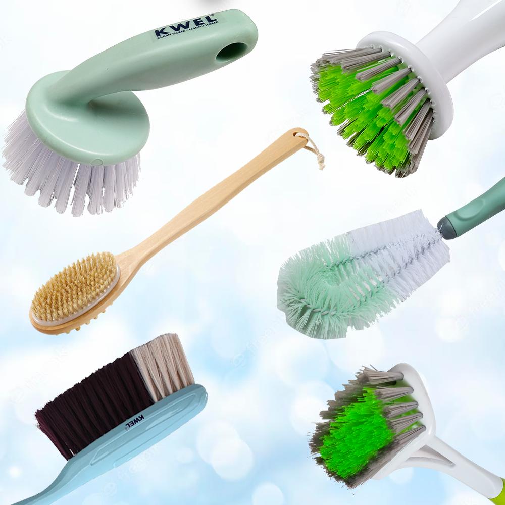 Amazer 2 Pack Dish Brushes with Handle, Kitchen Scrub Brush for