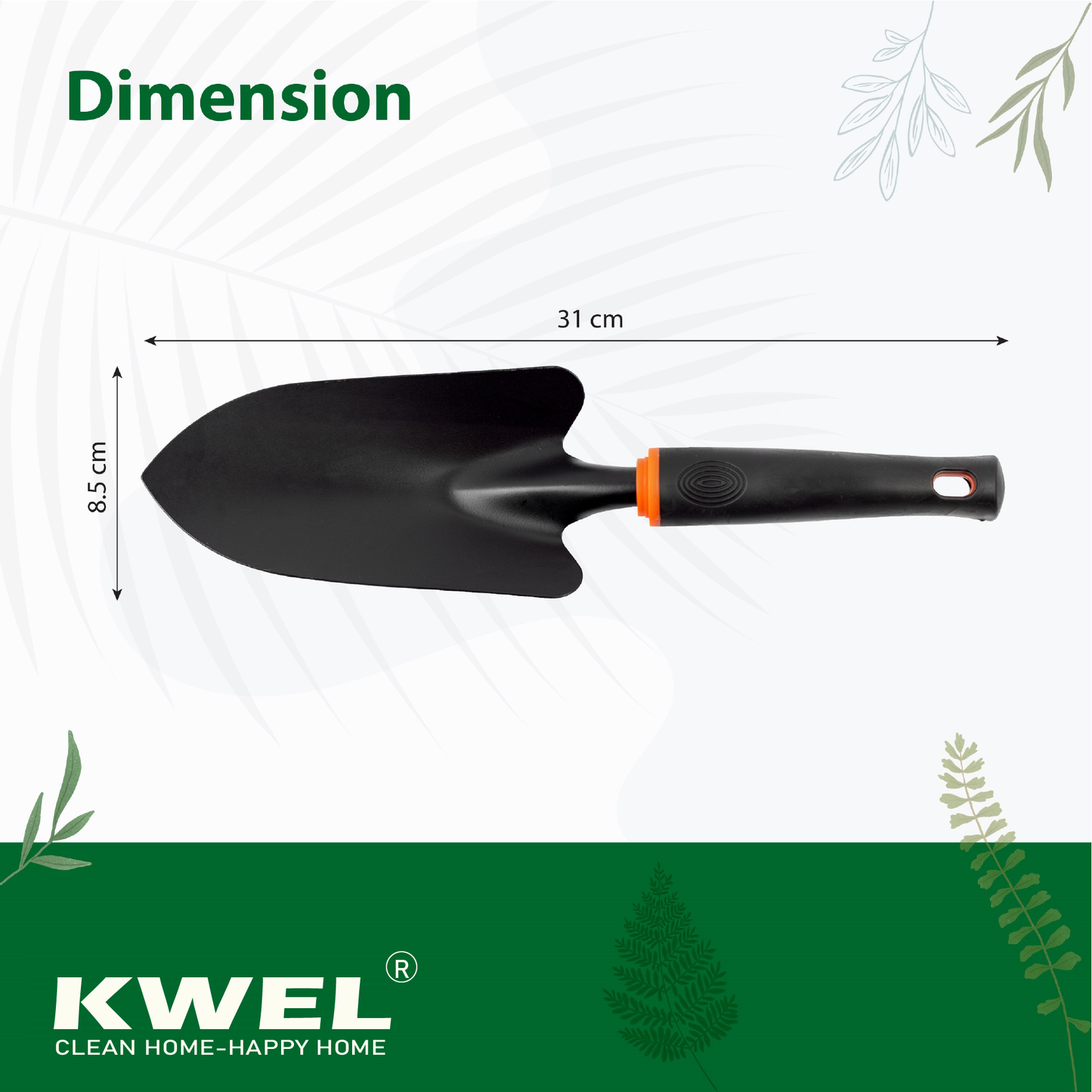 KWEL Garden Tools for Home Gardening,Trowel big, 5teeth rake, Metal Heads and Ergonomic Handles, Tools Kit Set (Multi)