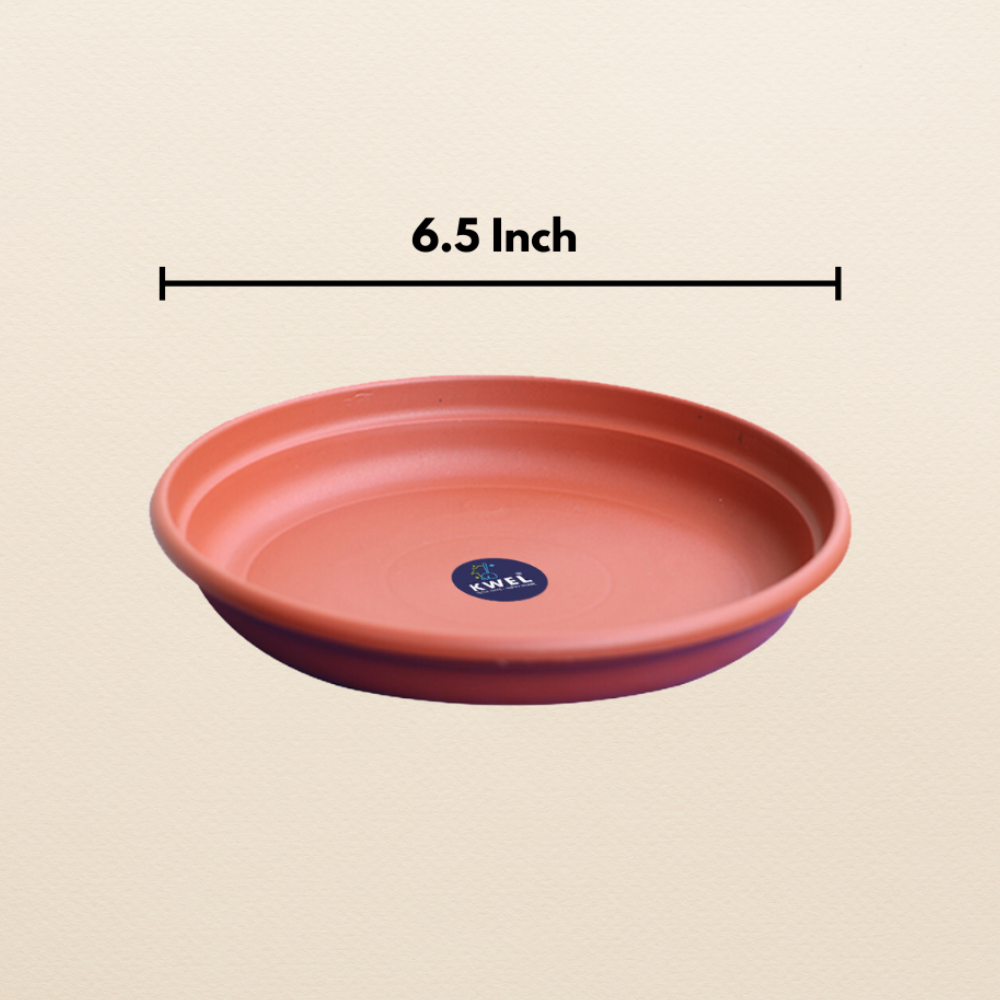 KWEL UV Treated Round Bottom Tray Brown (Plate/Saucer/Size 6.5 inch)- Pack of 12