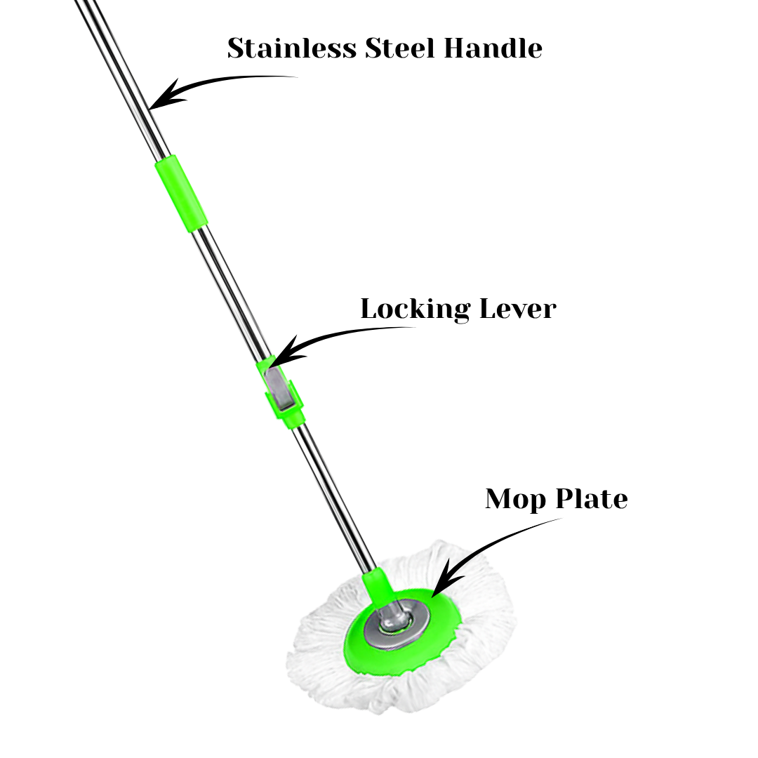 KWEL 180ยฐ Rotating Mop Stick โ Without Bucket with Removable Microfiber Refill & Extendable Handle Rod Compatible, Durable & Ideal for Effortless Mopping (Multicolor - Pack of 1)