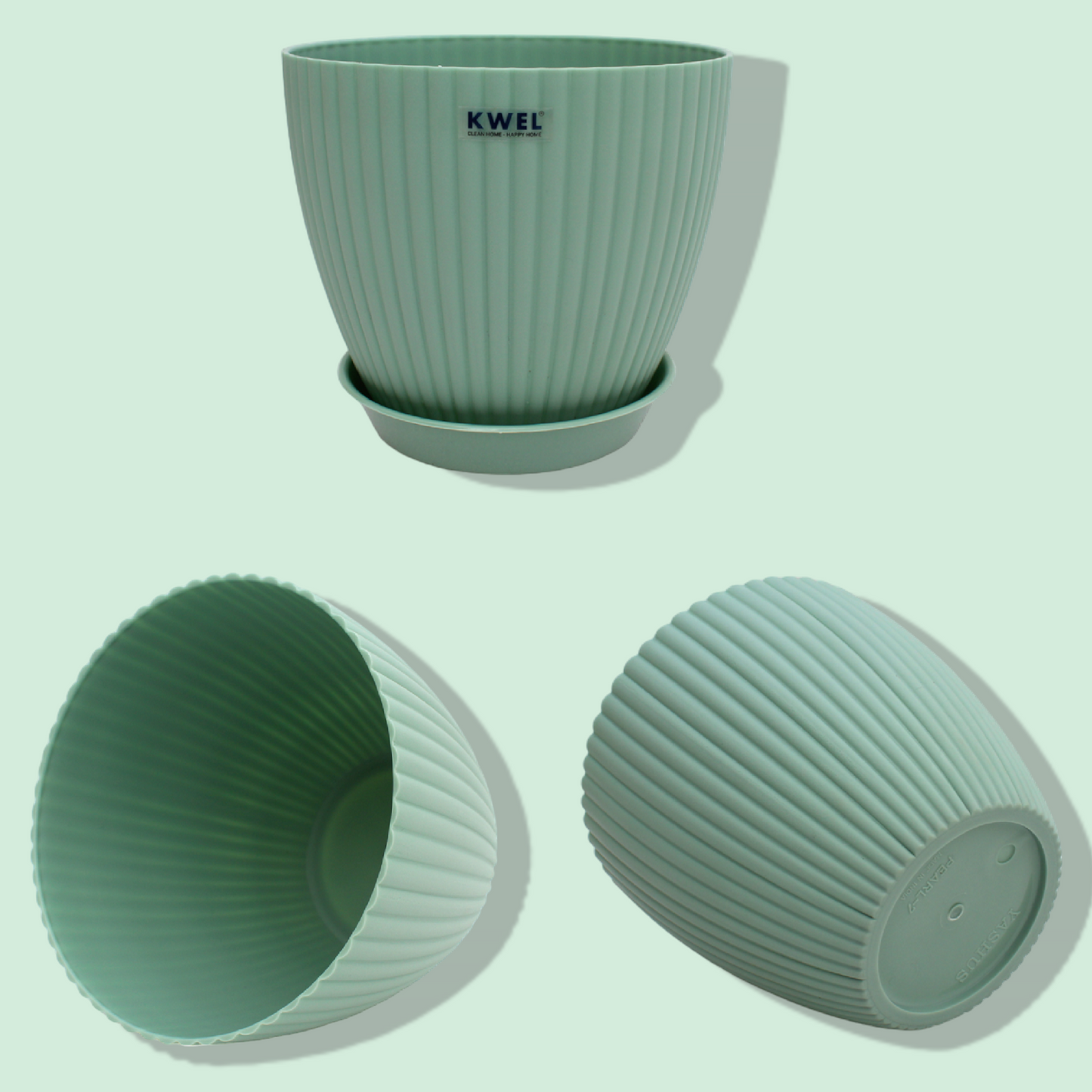 KWEL Pearl 7" Plastic Round Flower Pots for Home Planters, Terrace, Garden Etc | Multicolor.