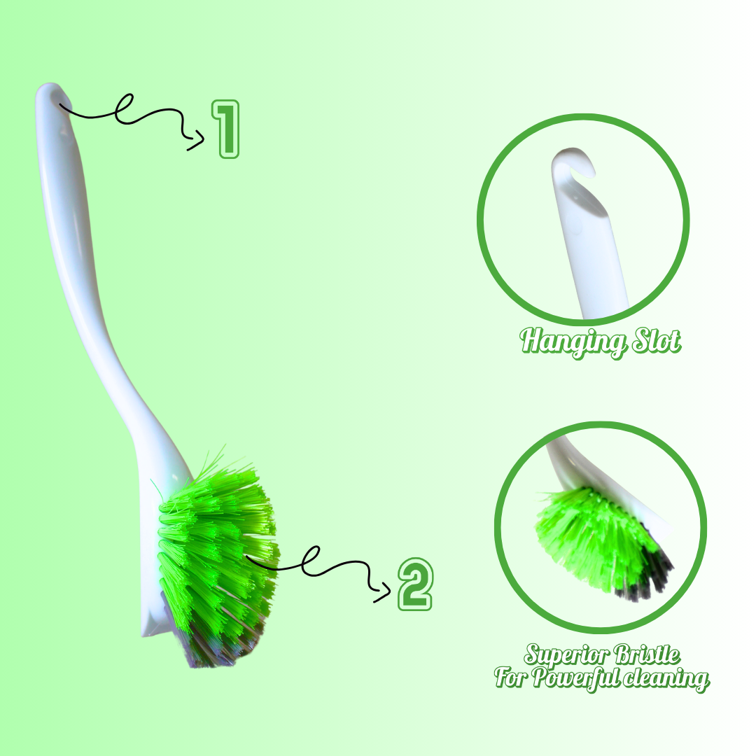 KWEL Plastic Dishwashing, Wash Basin, Sink Cleaning Brush Kitchen Cleaning Sink Brush (Multicolor, Pack of 2)