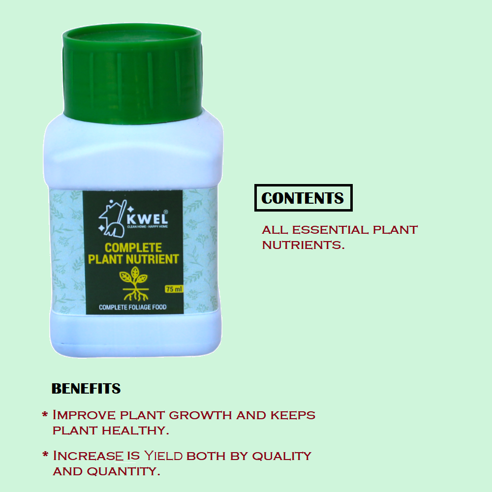 KWEL Complete Plant Nutrient Contains Essential Plant nutrients 75ml with Organic Pest Controller, Natural Bug Repellent for Aphids 75ml (Pack of 1)