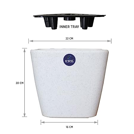 KWEL Daisy Pot Plastic Attractive Pot for Home Garden with Inner Tray Self Water Mechanism Size 9 Inch- Pack of 4