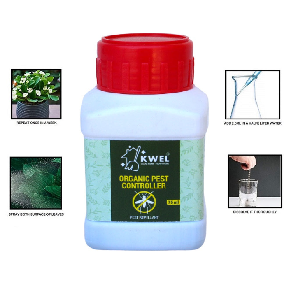KWEL Complete Plant Nutrient Contains Essential Plant nutrients 75ml with Organic Pest Controller, Natural Bug Repellent for Aphids 75ml (Pack of 1)