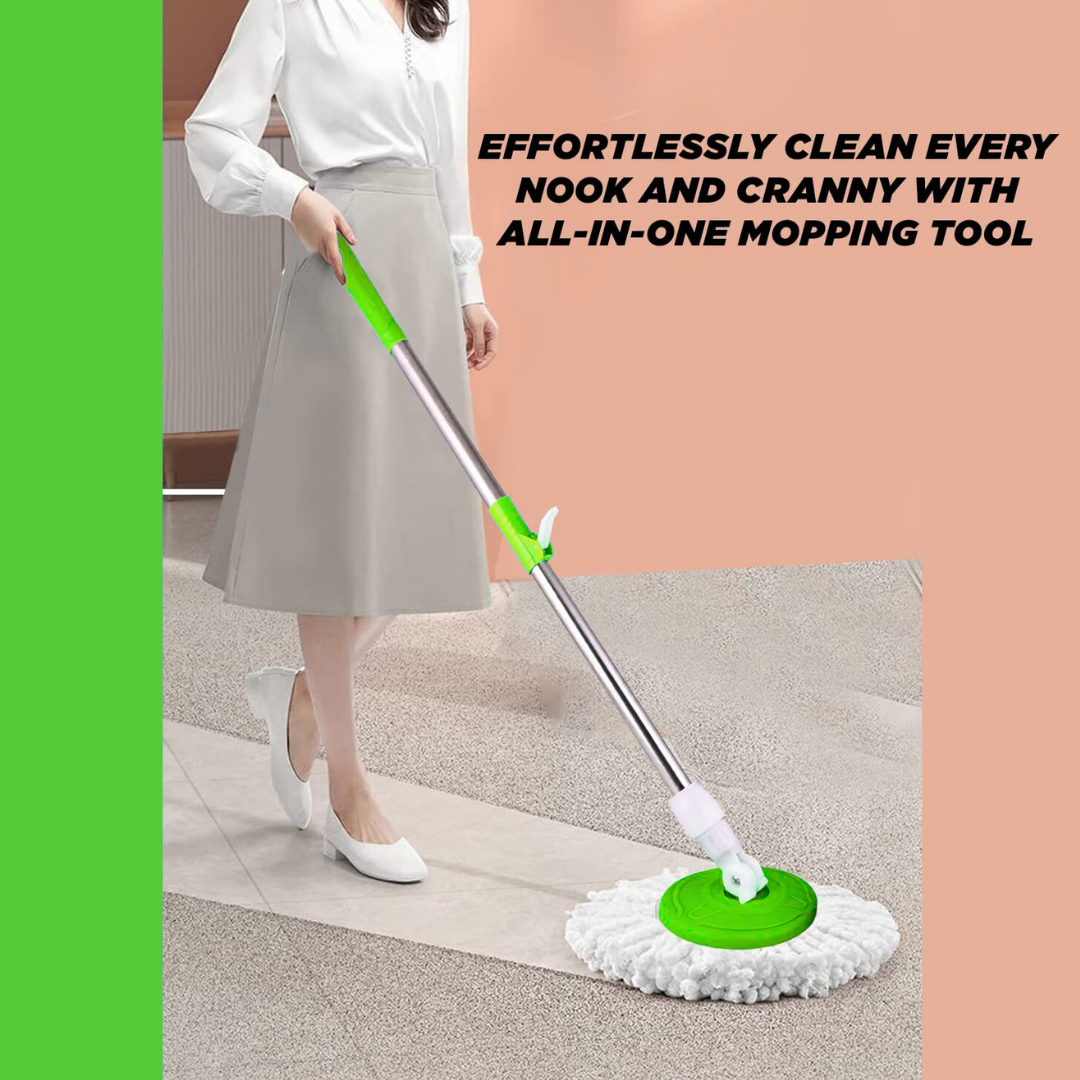 KWEL 180ยฐ Rotating Mop Stick โ Without Bucket with Removable Microfiber Refill & Extendable Handle Rod Compatible, Durable & Ideal for Effortless Mopping (Multicolor - Pack of 1)