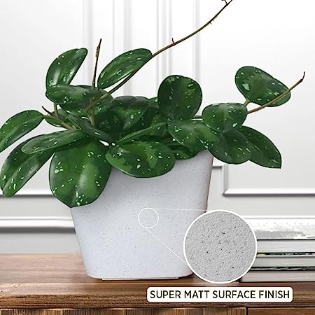KWEL Daisy Pot Plastic Attractive Pot for Home Garden with Inner Tray Self Water Mechanism Size 9 Inch- Pack of 4