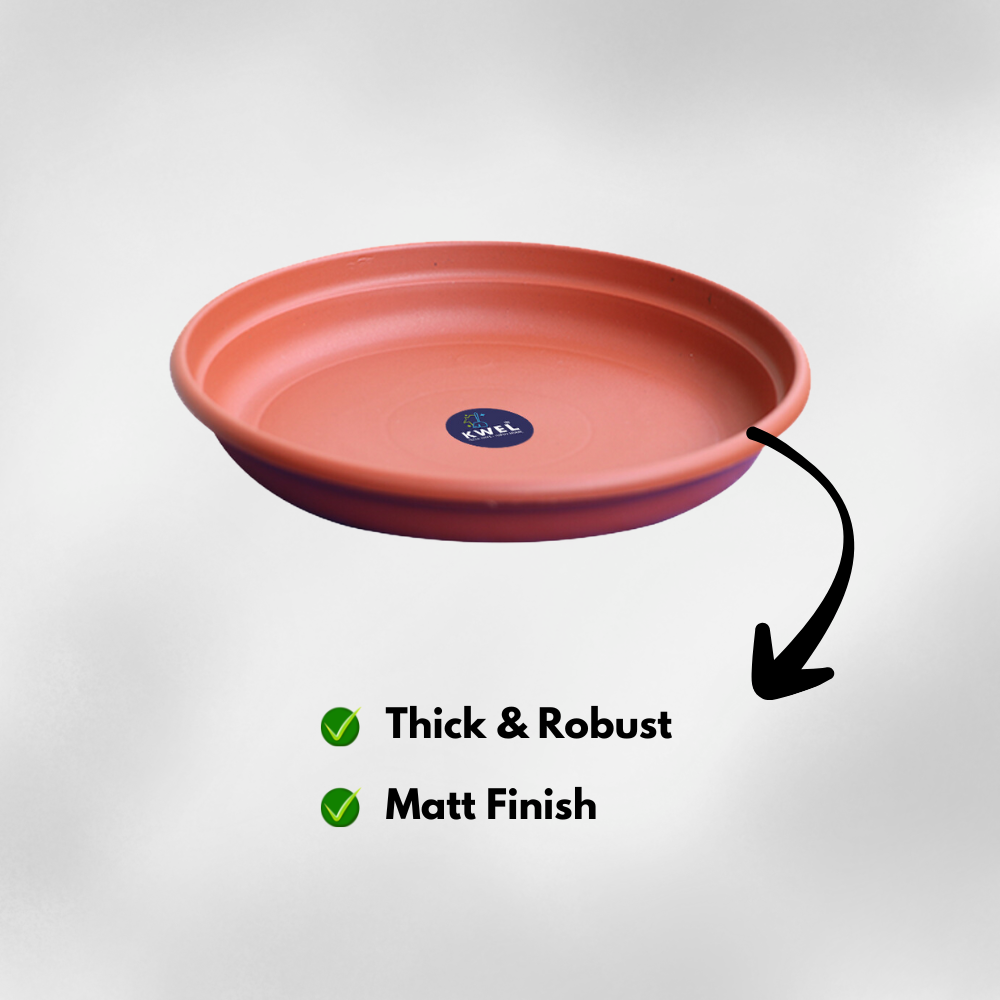 KWEL UV Treated Round Bottom Tray Brown (Plate/Saucer/Size 5 inch)- Pack of 10