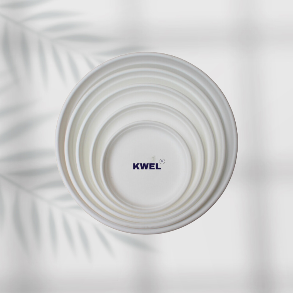 KWEL UV Treated Round Bottom Tray White (Plate/Saucer/Size 11 inch)- Pack of 6