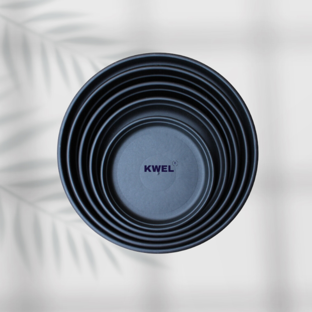 KWEL UV Treated Round Bottom Tray Black (Plate/Saucer/Size 11 inch)- Pack of 6