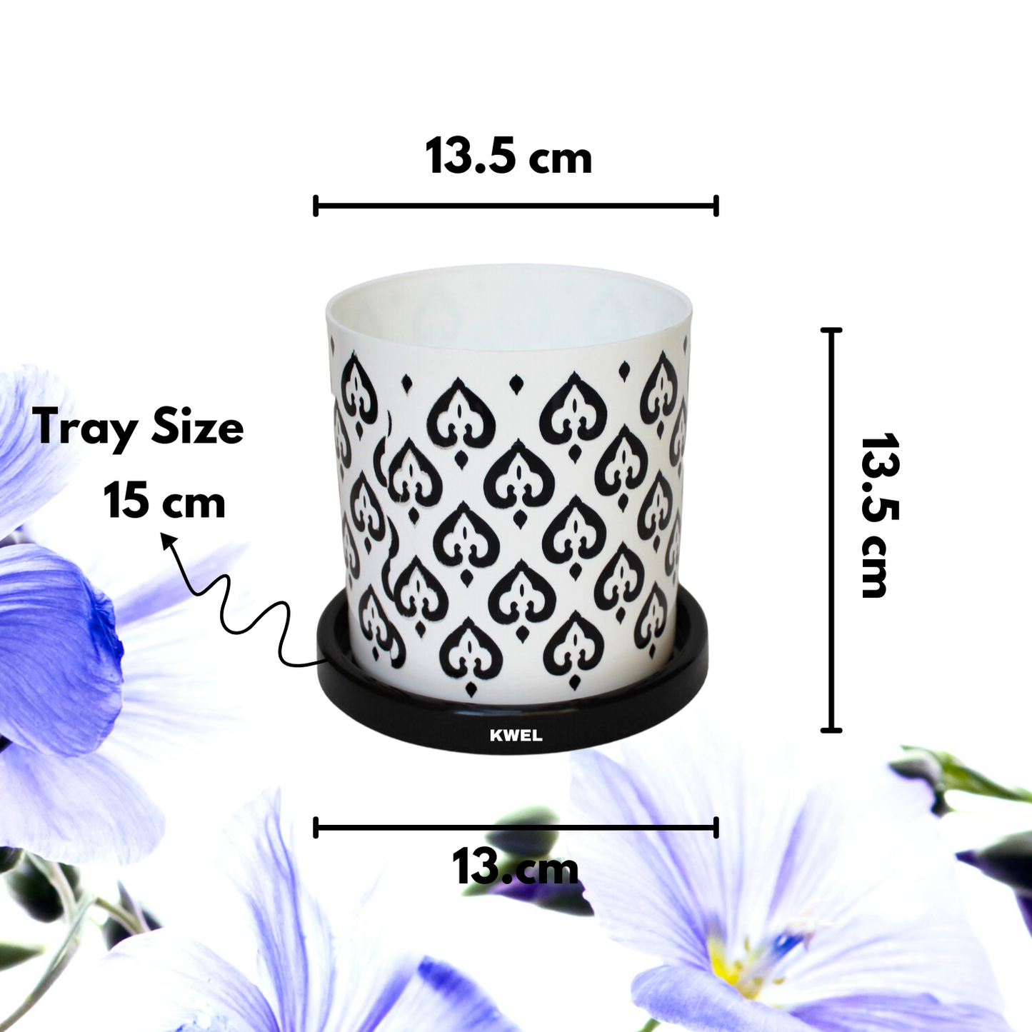 KWEL Plastic Pristine Flower Pot for Gardening, Indoor/Outdoor Planter Pot (5Inch | Pack of 2)