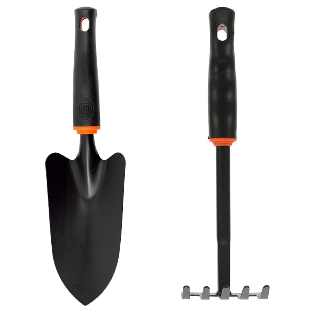 KWEL Garden Tools for Home Gardening Trowel big 5teeth rake