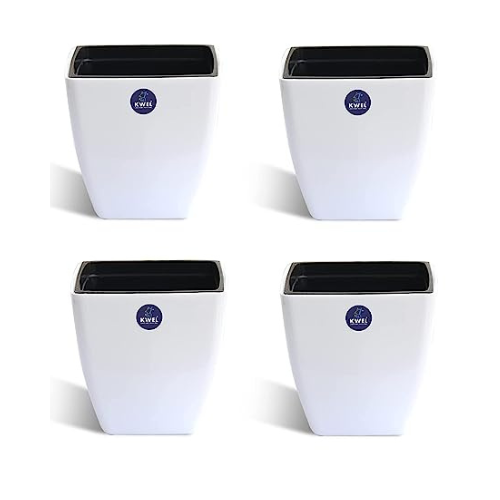 KWEL Daisy Self Watering Flower pots 5β Virgin Plastic Indoor Outdoor Balcony Flower Pot with Outer and Inner Flower Pot Pack of 4