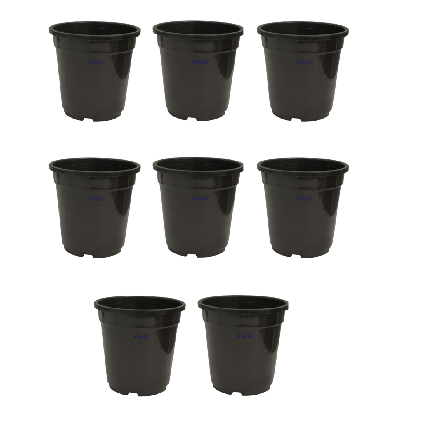 KWEL N Pot for Home Garden | Planters for Outdoor Balcony and Nursery | Flower Planting Pots Size 6" Black Color