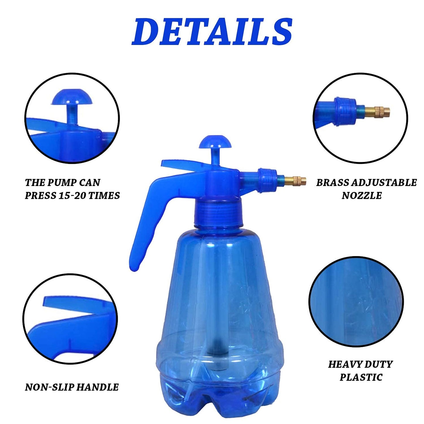 KWEL 1.2 Liter Manual Pump Garden Spray Bottle | With 500ml Spray Bottle (pack of 1)