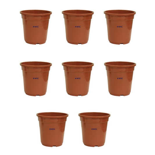 KWEL N Pot for Home Garden | Planters for Outdoor Balcony and Nursery | Flower Planting Pots Size 6" Brown Color