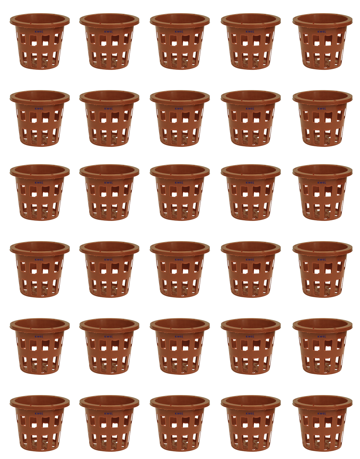 KWEL 4 Inch Net Pot Hydroponic/Aquaponic/Plant Sapling Pot Brown (Pack of 30)