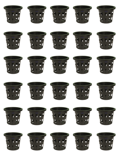 KWEL 4 Inch Net Pot Hydroponic/Aquaponic/Plant Sapling Pot Black (Pack of 30)