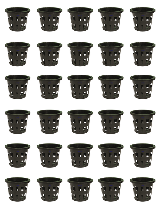 KWEL 4 Inch Net Pot Hydroponic/Aquaponic/Plant Sapling Pot Black (Pack of 30)