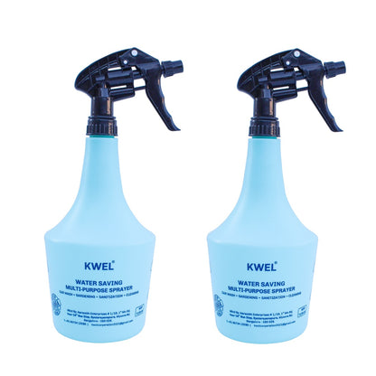 KWEL Spray Bottle Double-Shot Trigger for Gardening Cleaning - Size 1000ML-Aqua(Pack of 2)