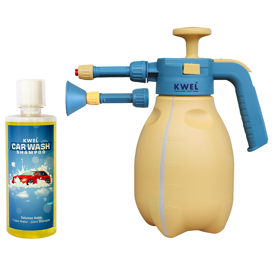 KWEL Foam Sprayer Multi Purpose (3in1) Heavy Duty for Car Wash with 500ml Car foam wash 1