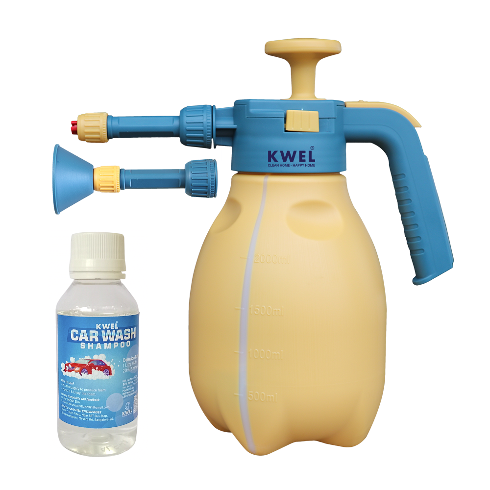 KWEL Foam Sprayer Multi Purpose (3in1) Heavy Duty for Car Wash with 100ml Car wash shampoo