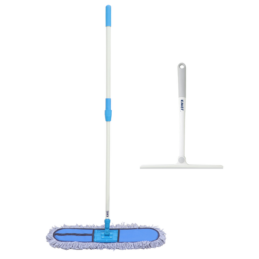 KWEL Dry Floor Mop Set 24 inch for Cleaning With Combo Rotatable Glass wiper