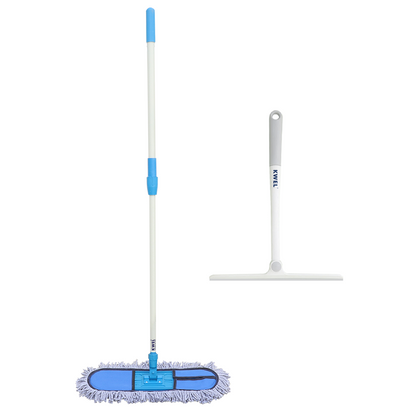 KWEL Dry Floor Mop Set 18inch for Cleaning With Combo Rotatable Glass wiper