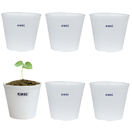 KWEL N Pot for Home Garden | Planters for Outdoor Balcony and Nursery | Flower Planting Pots White (Pack of 6)