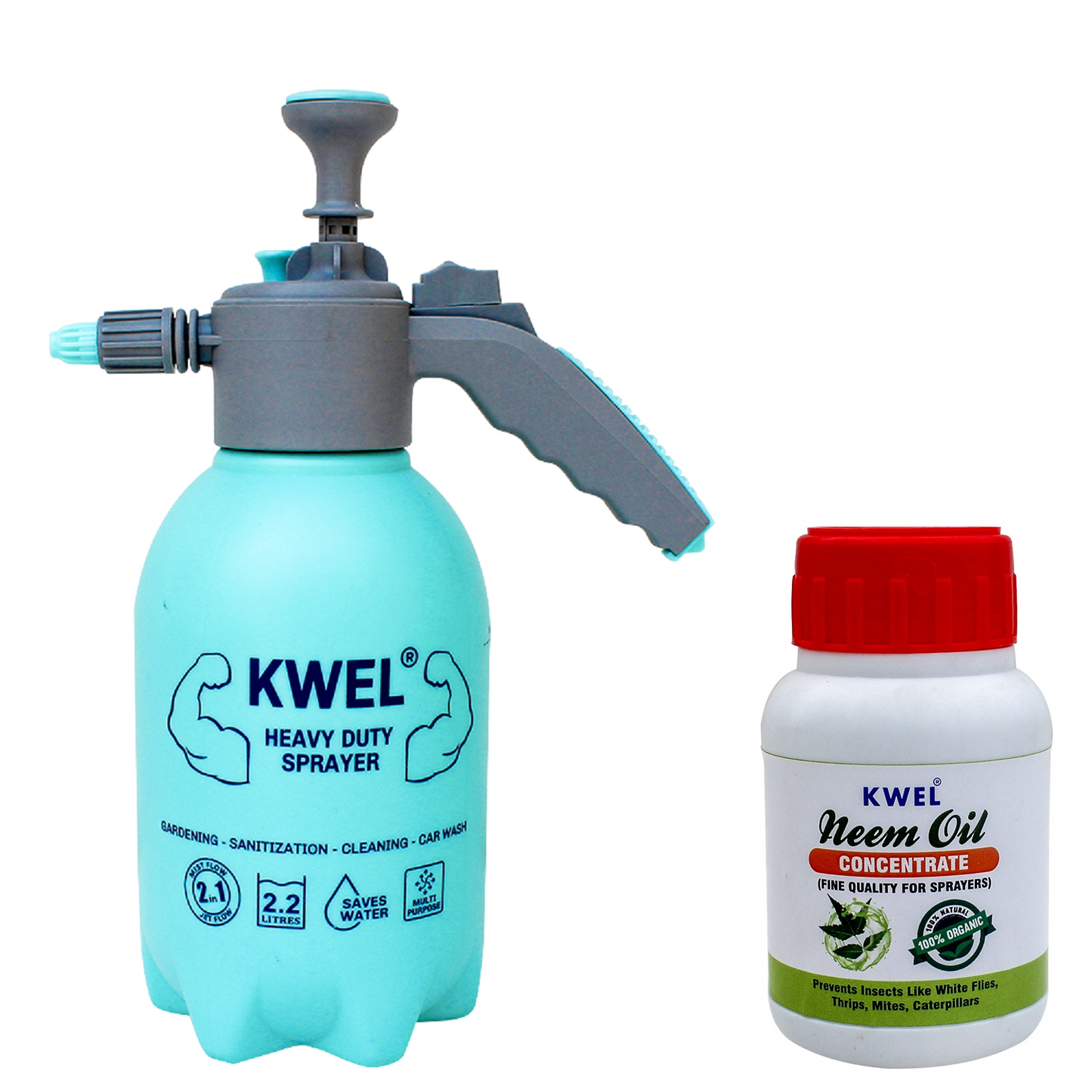 KWEL Combo of Heavy Duty Sprayer Spray Bottle Jet & Mist Sprayer & Neem Oil 2 Litre - Pack of 1