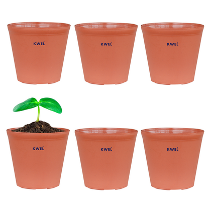 KWEL N Pot for Home Garden | Planters for Outdoor Balcony and Nursery | Flower Planting Pots  Brown (Pack of 6)