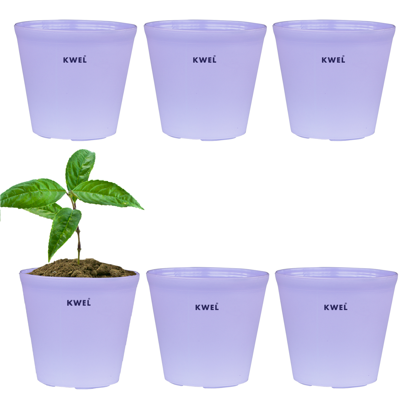 KWEL N Pot for Home Garden | Planters for Outdoor Balcony and Nursery | Flower Planting Pots Purple (Pack of 6)