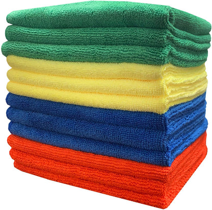 KWEL Microfiber Cloth for Car Bike Cleaning Polishing Washing (40x40 CM 280 GSM) Multi color