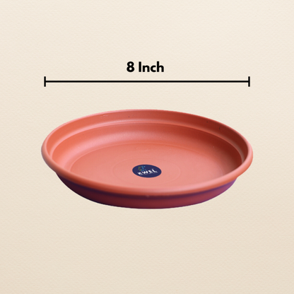 KWEL UV Treated Round Bottom Tray Brown (Plate/Saucer/Size 8 inch)- Pack of 12