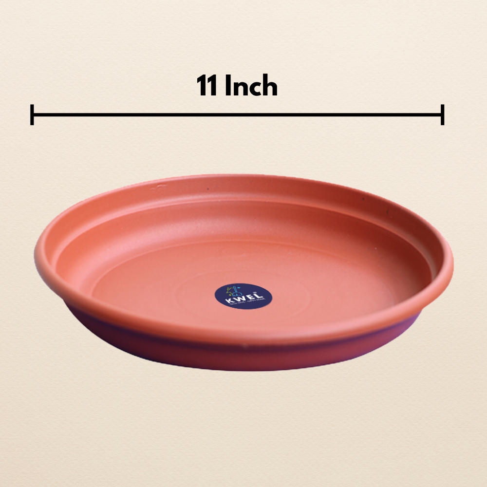 KWEL UV Treated Round Bottom Tray Brown (Plate/Saucer/Size 11 inch)- Pack of 6