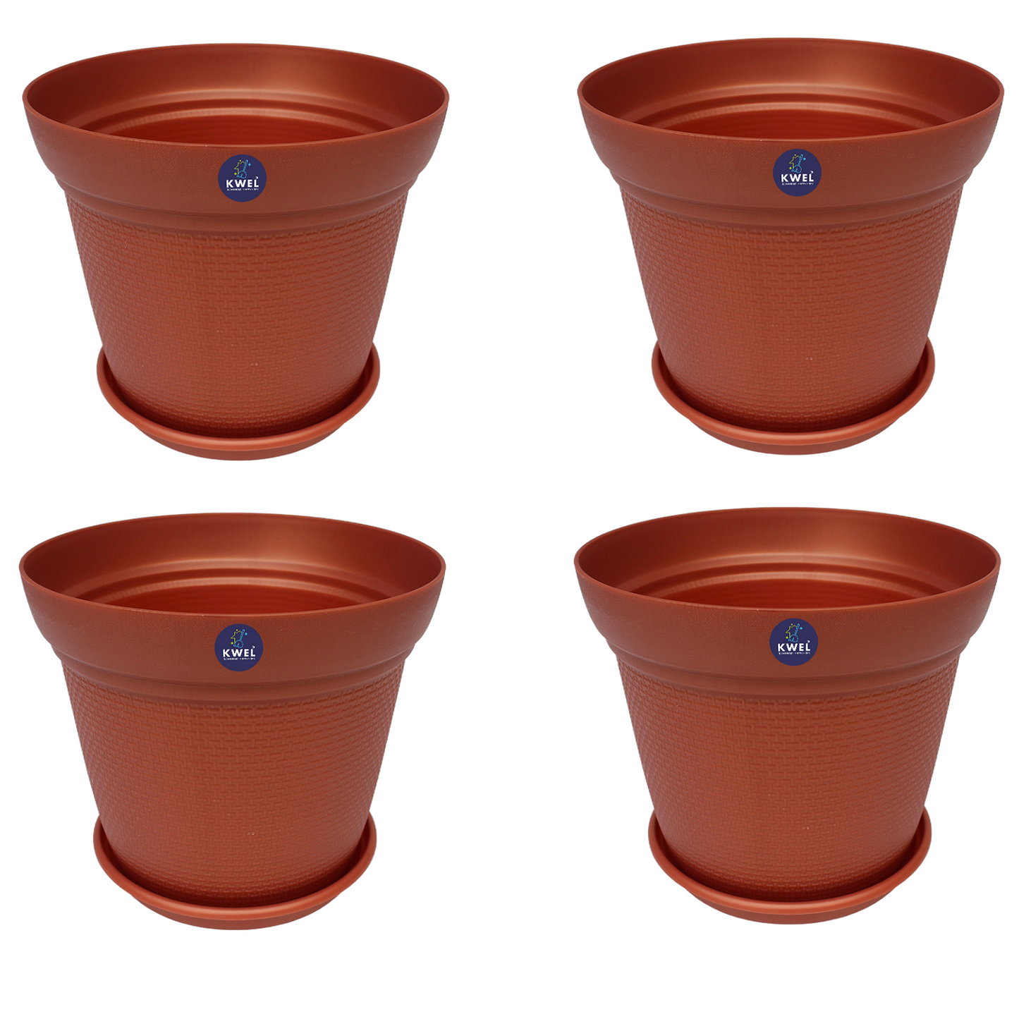 KWEL Aura Planter 10" Pots for Indoor & Outdoor Plants, Home, Office Décor, Color Terracotta.