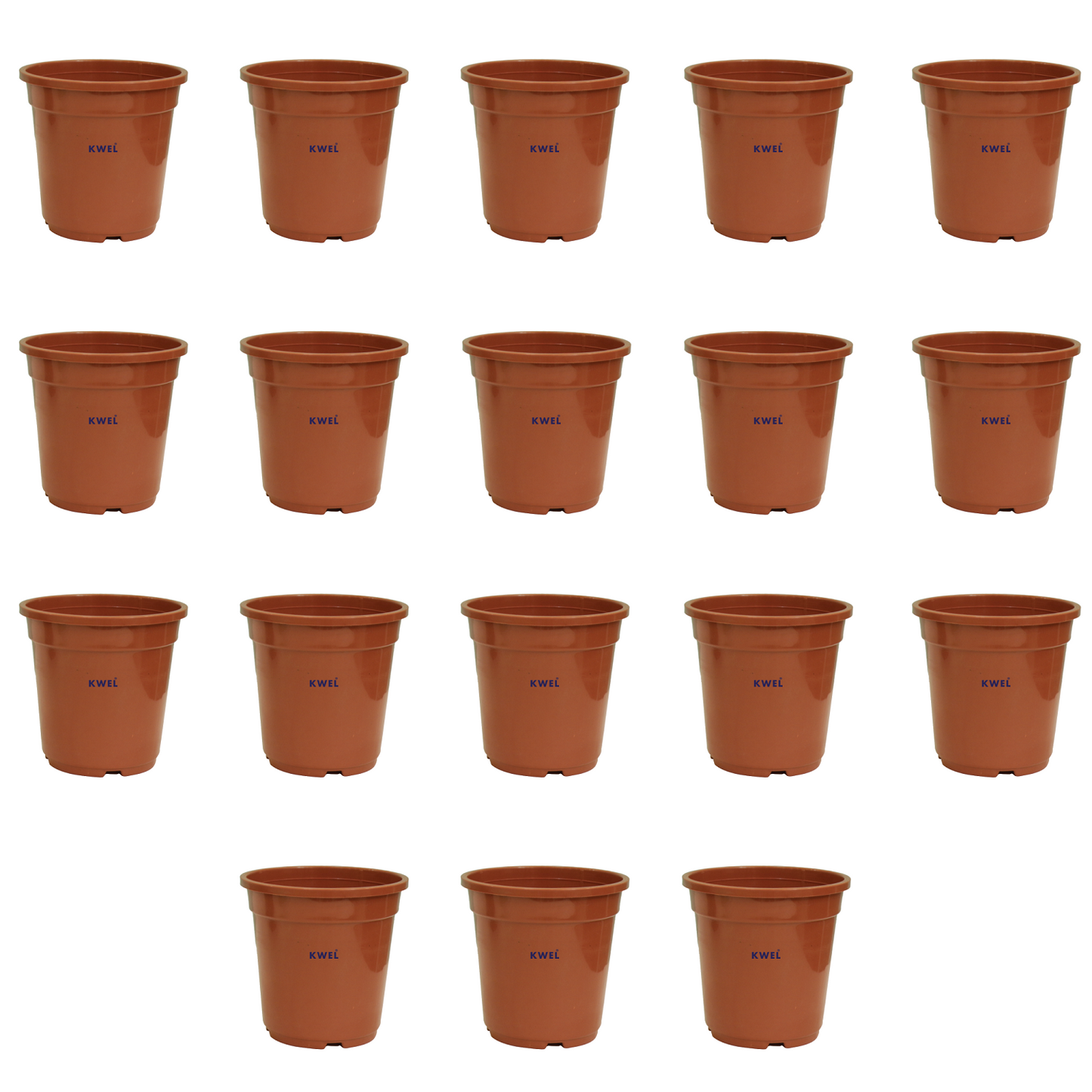 KWEL N Pot for Home Garden | Planters for Outdoor Balcony and Nursery | Flower Planting Pots Size 5" Brown Color (Pack of 18)