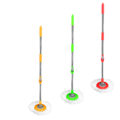 KWEL 180° Rotating Mop Stick – Without Bucket with Removable Microfiber Refill & Extendable Handle Rod Compatible, Durable & Ideal for Effortless Mopping (Multicolor - Pack of 1)
