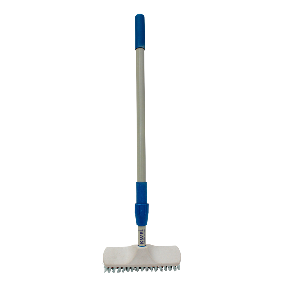 KWEL Cleaning Heavy Duty Hardy Brush with Telescopic Rod (Pack of 1) White