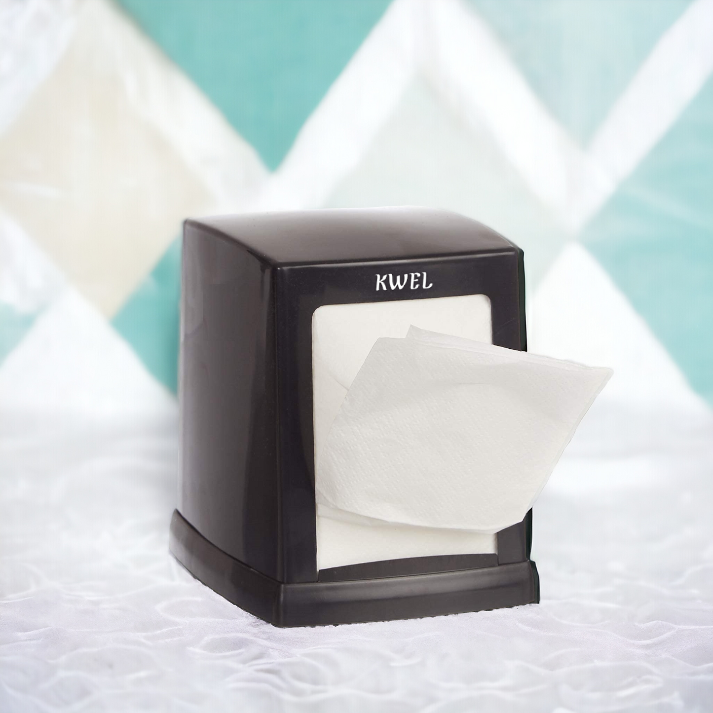 KWEL Double Side Cube Table Top L-Fold Tissue Paper Holder Dispenser with 2 Packets (200 Tissues Pulls)