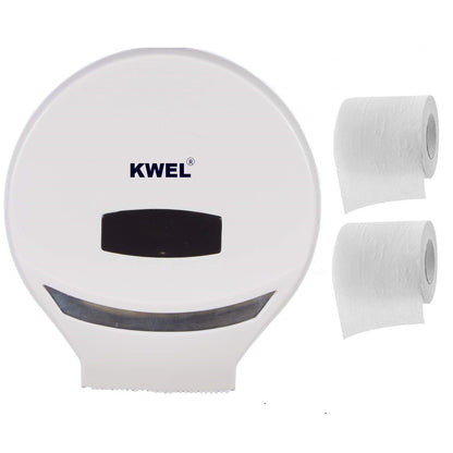 KWEL Wall-Mounted Bathroom Tissue Roll Dispenser (Small Size, White) Pack of 1