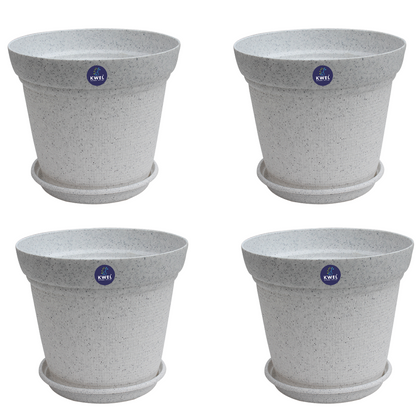 KWEL Aura Planter 12" Pots for Indoor & Outdoor Plants, Home, Office Décor, Color Stone White.