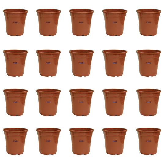 KWEL N Pot for Home Garden | Planters for Outdoor Balcony and Nursery | Flower Planting Pots Size 3.5" Brown Color (Pack of 20)