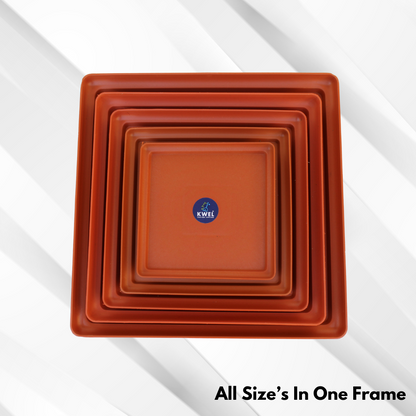 KWEL UV Treated Square Bottom Tray, Plate for Garden Saucer -Terracotta Color.