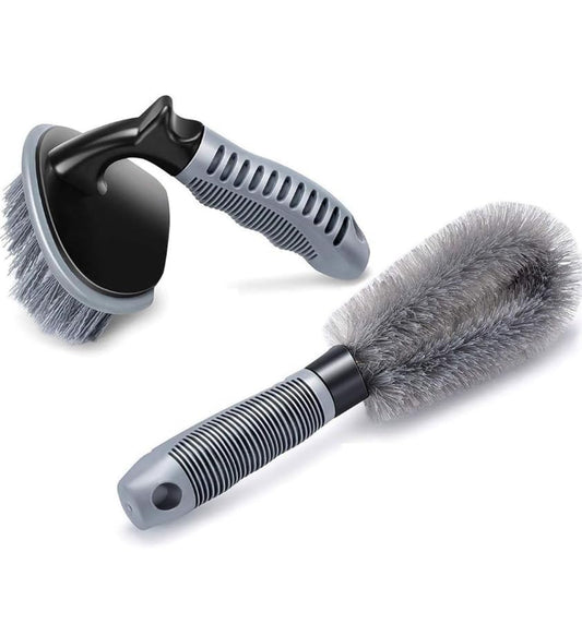 KWEL Tire & Alloy Wheel Cleaning Brush Set | Motorcycle or Bicycle Tire Brush Washing Brush | Scratch-Free Car Detailing Brushes for Tyres, Rims & Wheels