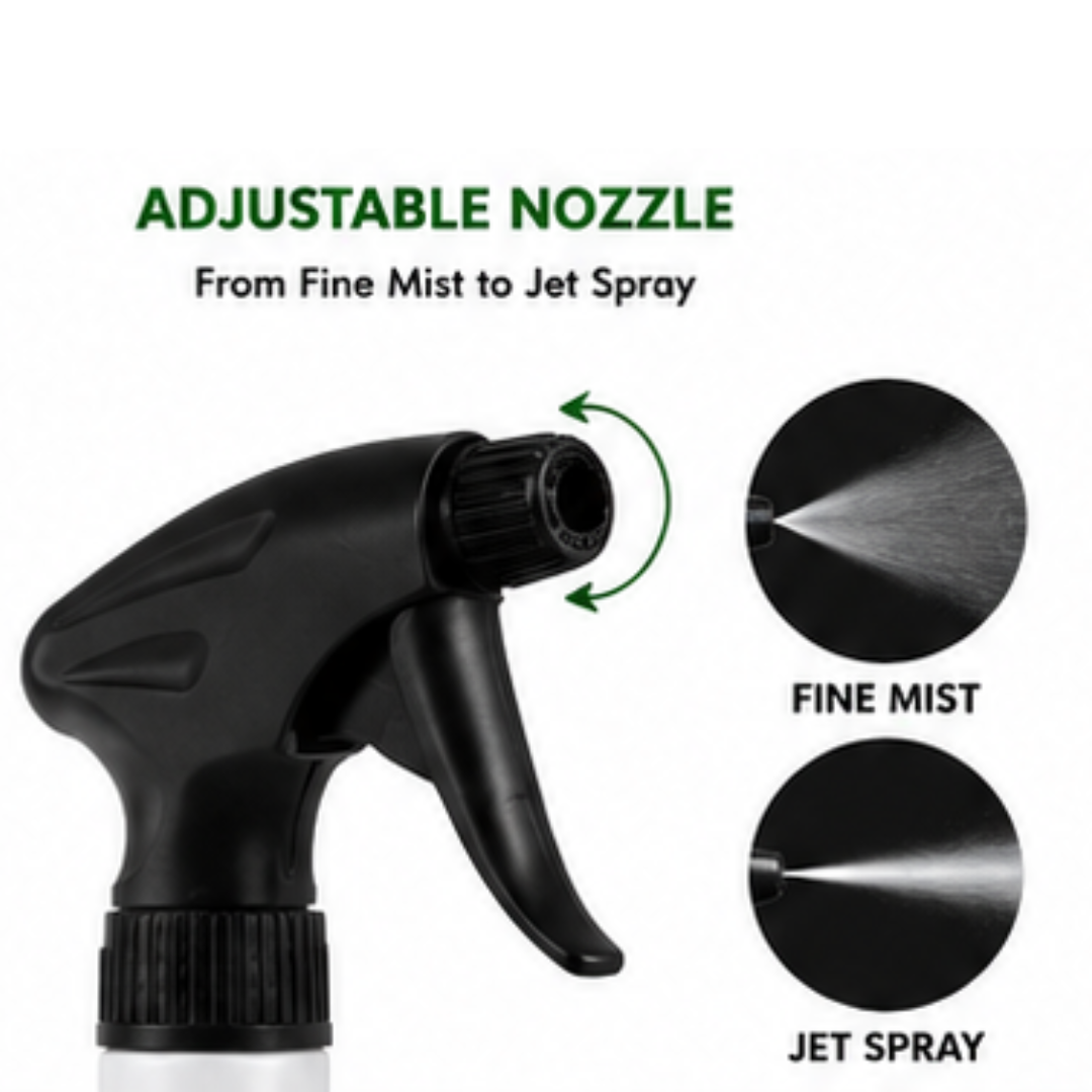 KWEL 1 Litre Heavy Duty Spray Bottle with Adjustable Mist & Jet Nozzle | Multipurpose Trigger Sprayer