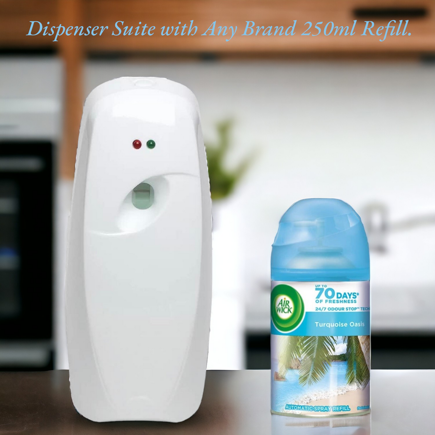 KWEL 250ml Automatic Aerosol Dispenser Spray, Wall-Mounted, (White) With Room Freshener 250ml (Pack of 1)