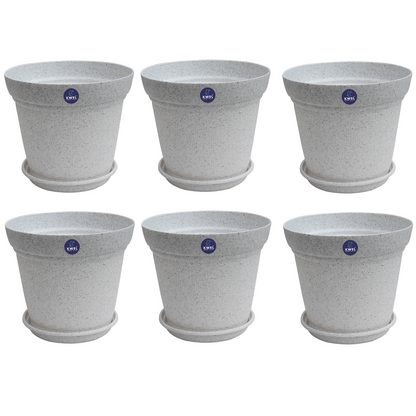 KWEL Aura Planter 8" Pots for Indoor & Outdoor Plants, Home, Office Décor, Color Stone White.