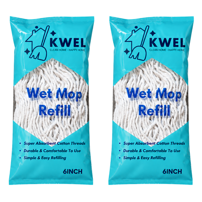 KWEL Wet mop Refill (250 Gm) For Floor mopping, (White)