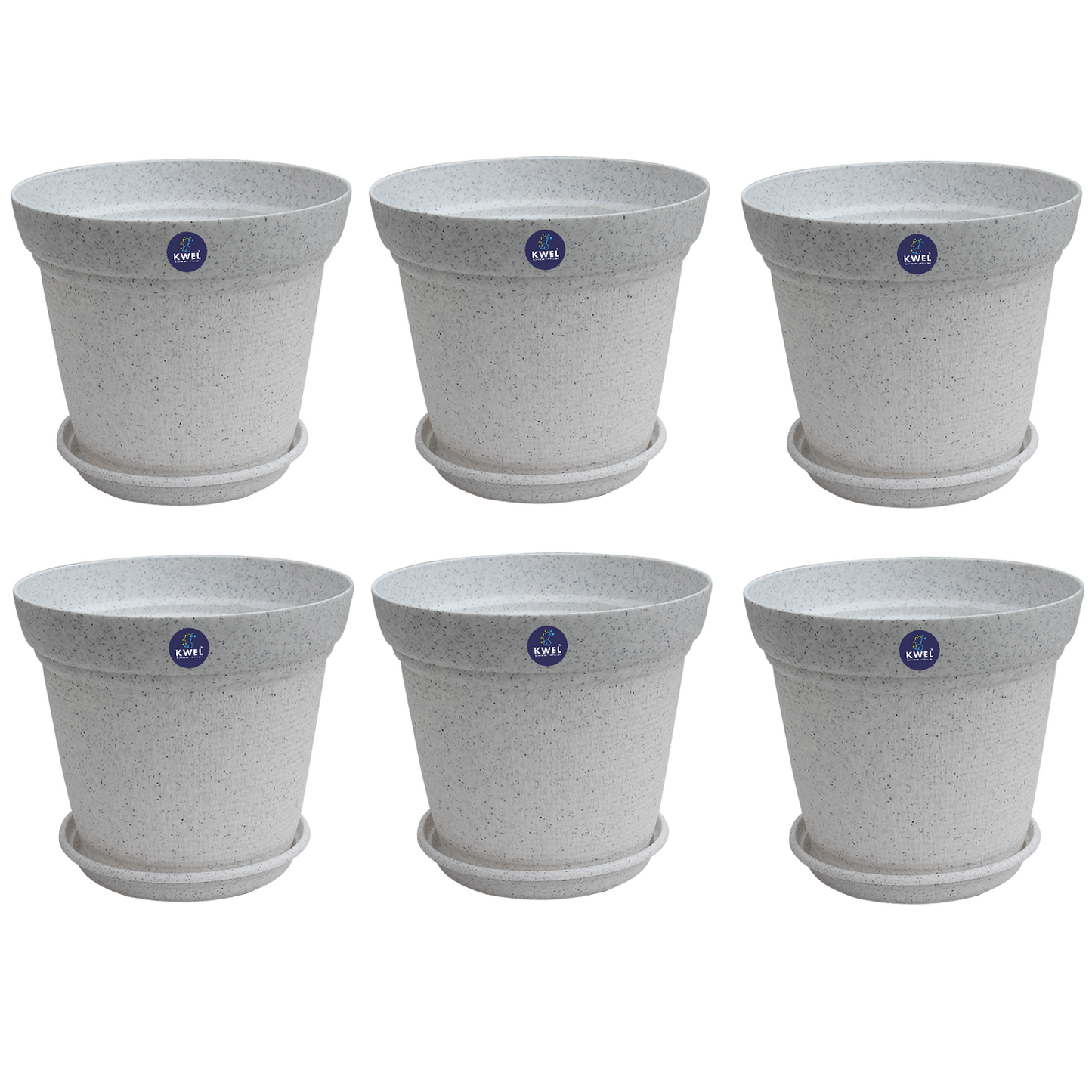 KWEL Aura Planter 12" Pots for Indoor & Outdoor Plants, Home, Office Décor, Color Stone White.